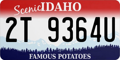 ID license plate 2T9364U