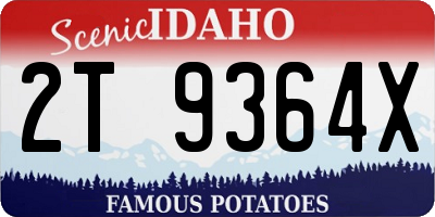 ID license plate 2T9364X