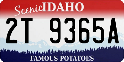 ID license plate 2T9365A