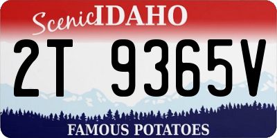 ID license plate 2T9365V