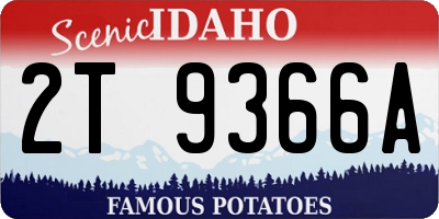 ID license plate 2T9366A