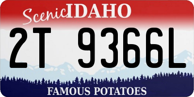 ID license plate 2T9366L