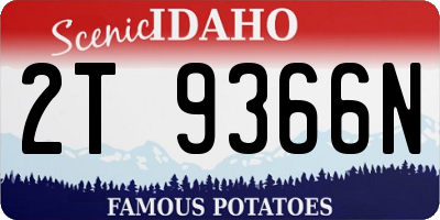 ID license plate 2T9366N