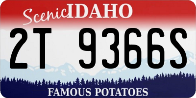 ID license plate 2T9366S