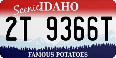 ID license plate 2T9366T