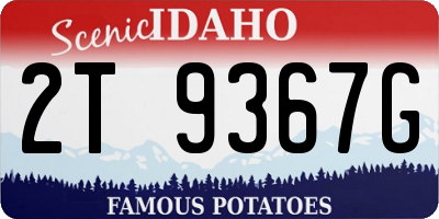 ID license plate 2T9367G