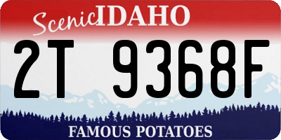ID license plate 2T9368F