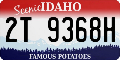 ID license plate 2T9368H