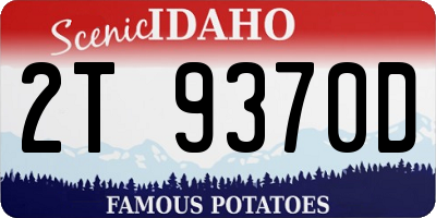 ID license plate 2T9370D