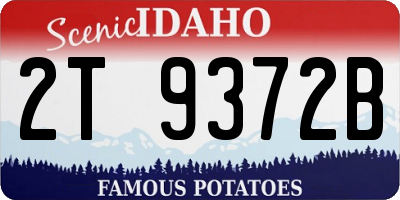 ID license plate 2T9372B