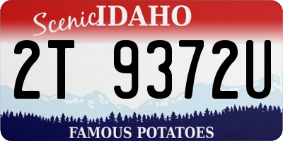 ID license plate 2T9372U