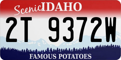 ID license plate 2T9372W