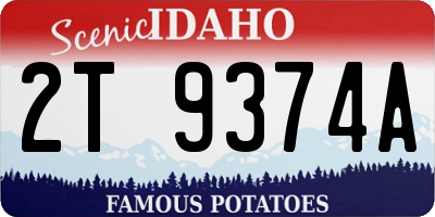 ID license plate 2T9374A
