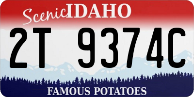 ID license plate 2T9374C