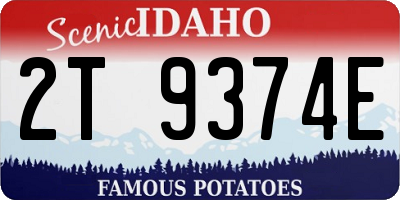 ID license plate 2T9374E