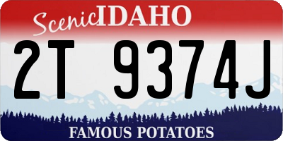 ID license plate 2T9374J