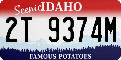 ID license plate 2T9374M