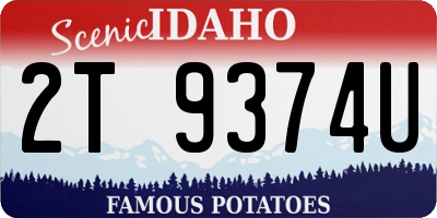 ID license plate 2T9374U