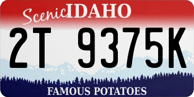 ID license plate 2T9375K