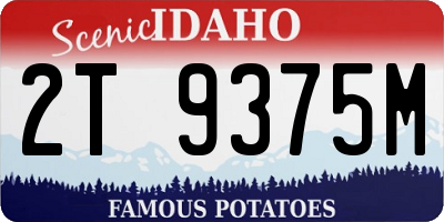 ID license plate 2T9375M
