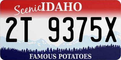 ID license plate 2T9375X