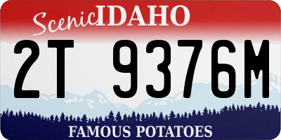 ID license plate 2T9376M