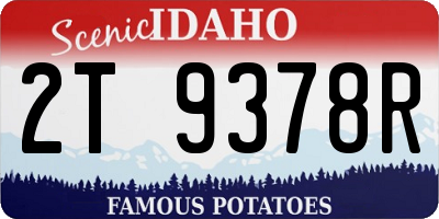 ID license plate 2T9378R