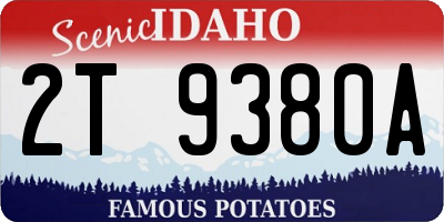 ID license plate 2T9380A