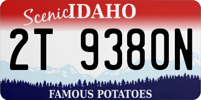 ID license plate 2T9380N