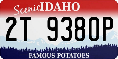 ID license plate 2T9380P
