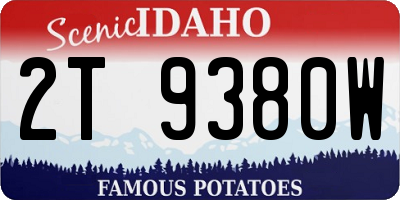 ID license plate 2T9380W