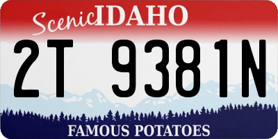ID license plate 2T9381N