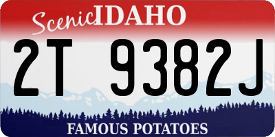 ID license plate 2T9382J