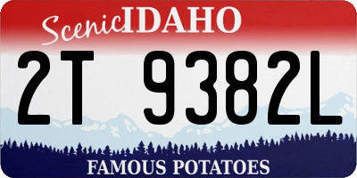 ID license plate 2T9382L
