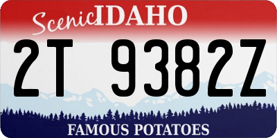 ID license plate 2T9382Z