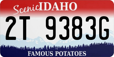 ID license plate 2T9383G