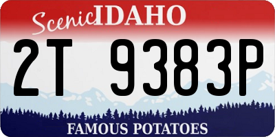 ID license plate 2T9383P