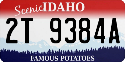 ID license plate 2T9384A