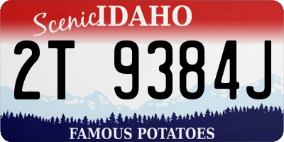 ID license plate 2T9384J