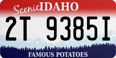 ID license plate 2T9385I