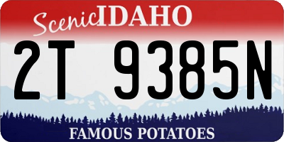 ID license plate 2T9385N