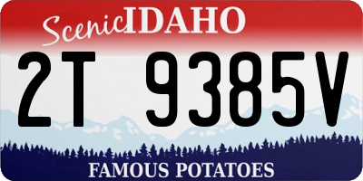 ID license plate 2T9385V
