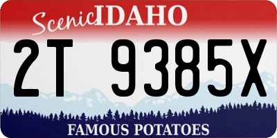 ID license plate 2T9385X