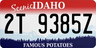 ID license plate 2T9385Z