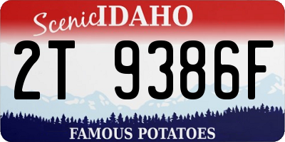 ID license plate 2T9386F