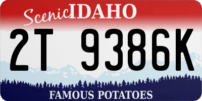 ID license plate 2T9386K