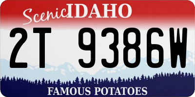 ID license plate 2T9386W