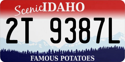 ID license plate 2T9387L