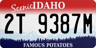 ID license plate 2T9387M