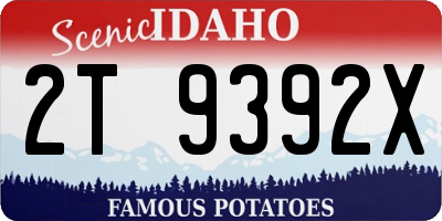 ID license plate 2T9392X